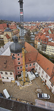 Blick über die Baustelle. © Lara Müller, Stiftungsmanagement Stadt Bamberg
